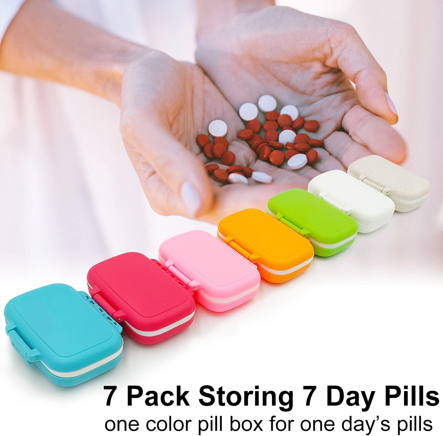 3Pcs Colorful Cute Fruit Portable Rotating Style Travel 7 Compartment  Weekly Pill Storage Case Box Medicine Holder Dispenser Organizer Container
