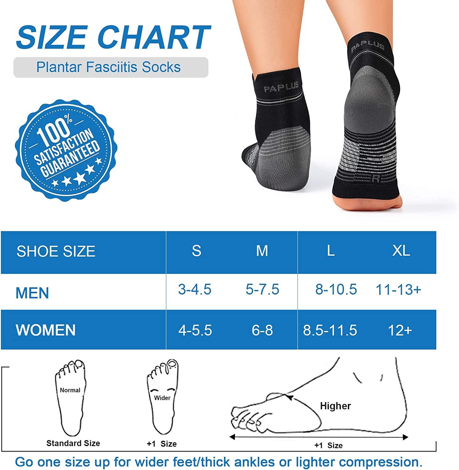 Plantar Fasciitis Sock (6 Pairs) for Men and Women, Compression Foot