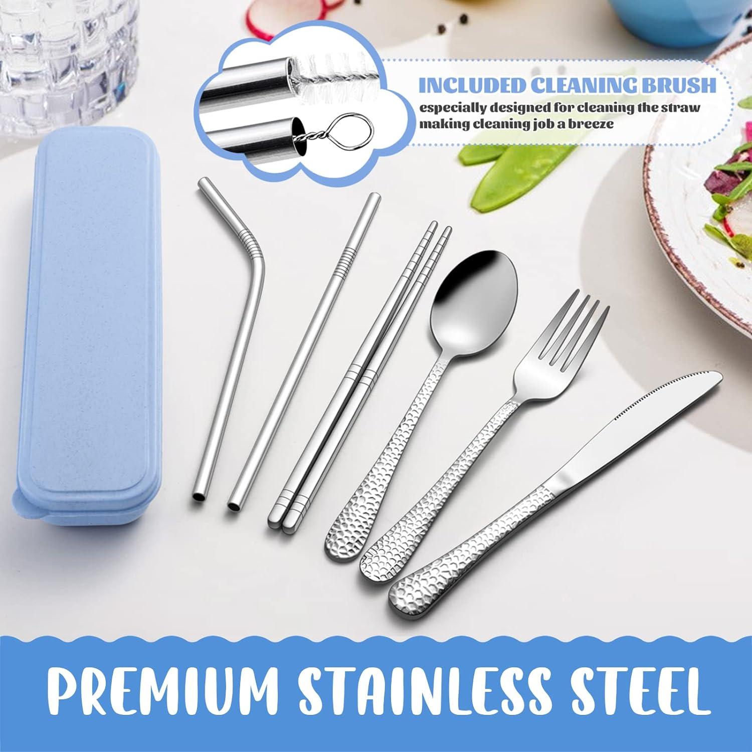 Heavy Duty Silverware Set for 12, E-far 60-Piece Stainless Steel Flatware  Cutlery Set, Heavy Weight Metal Tableware Eating Utensils for Home