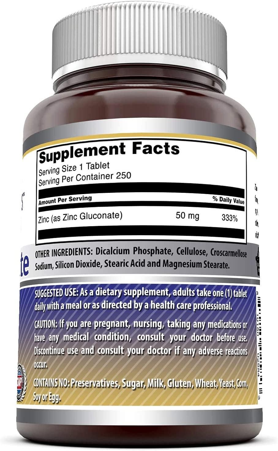 Amazing Nutrition Zinc Gluconate 50 mg 250 Tablets