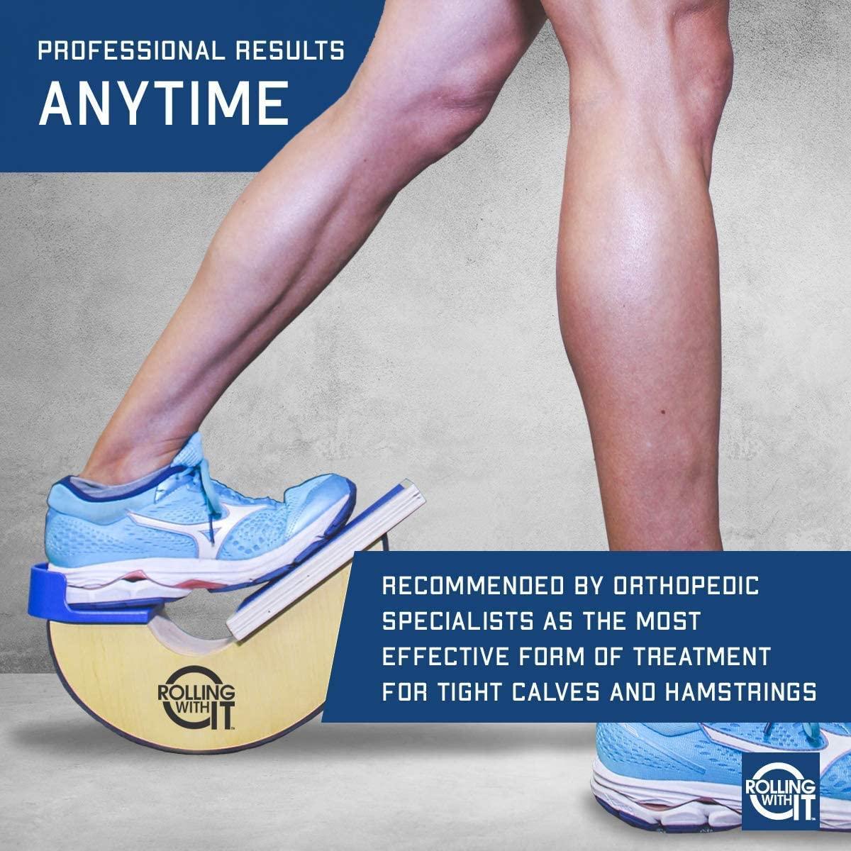 Rolling With It Premium Calf Stretcher and Foot Rocker for Plantar Fasciitis, Achilles