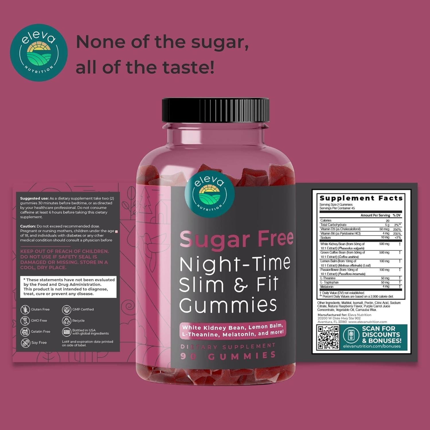 Eleva Nutrition SugarFree NightTime Slimming Gummies Keto Friendly