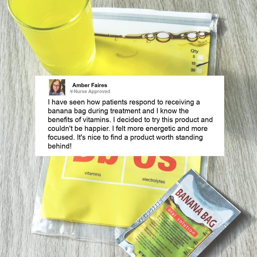 Banana Bag Oral Solution Electrolyte & Vitamin Powder Packet for