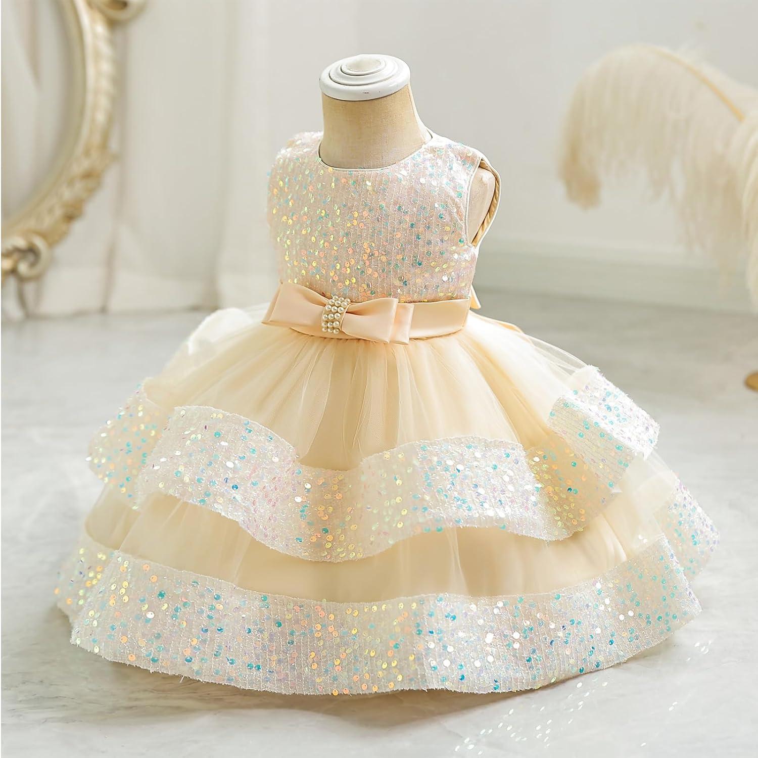 Miipat Toddler Girl Princess Party Dress | Sequin Sleeveless Formal Flower Girls Dress 2-3 Years Champagne | Buy Now with Express International Delivery | GoSupps.com Miipat Toddler Girl Princess Party Dress | Sequin Sleeveless Formal Flower Girls Dress 2-3 Years Champagne | Buy Now with Express International Delivery | GoSupps.com