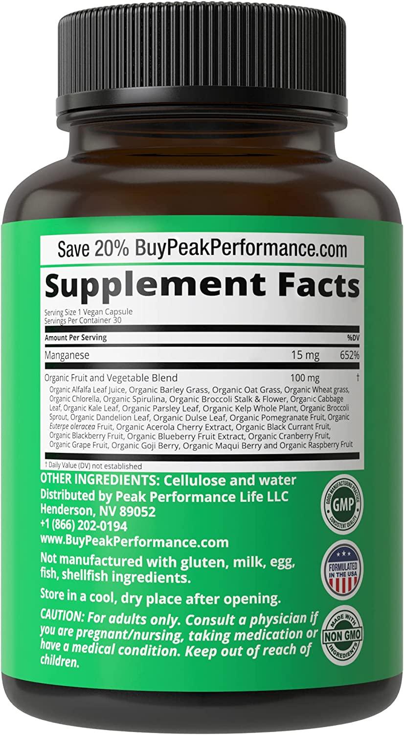 Raw Whole Food Manganese Supplement Supports Connective Tissue & Bone