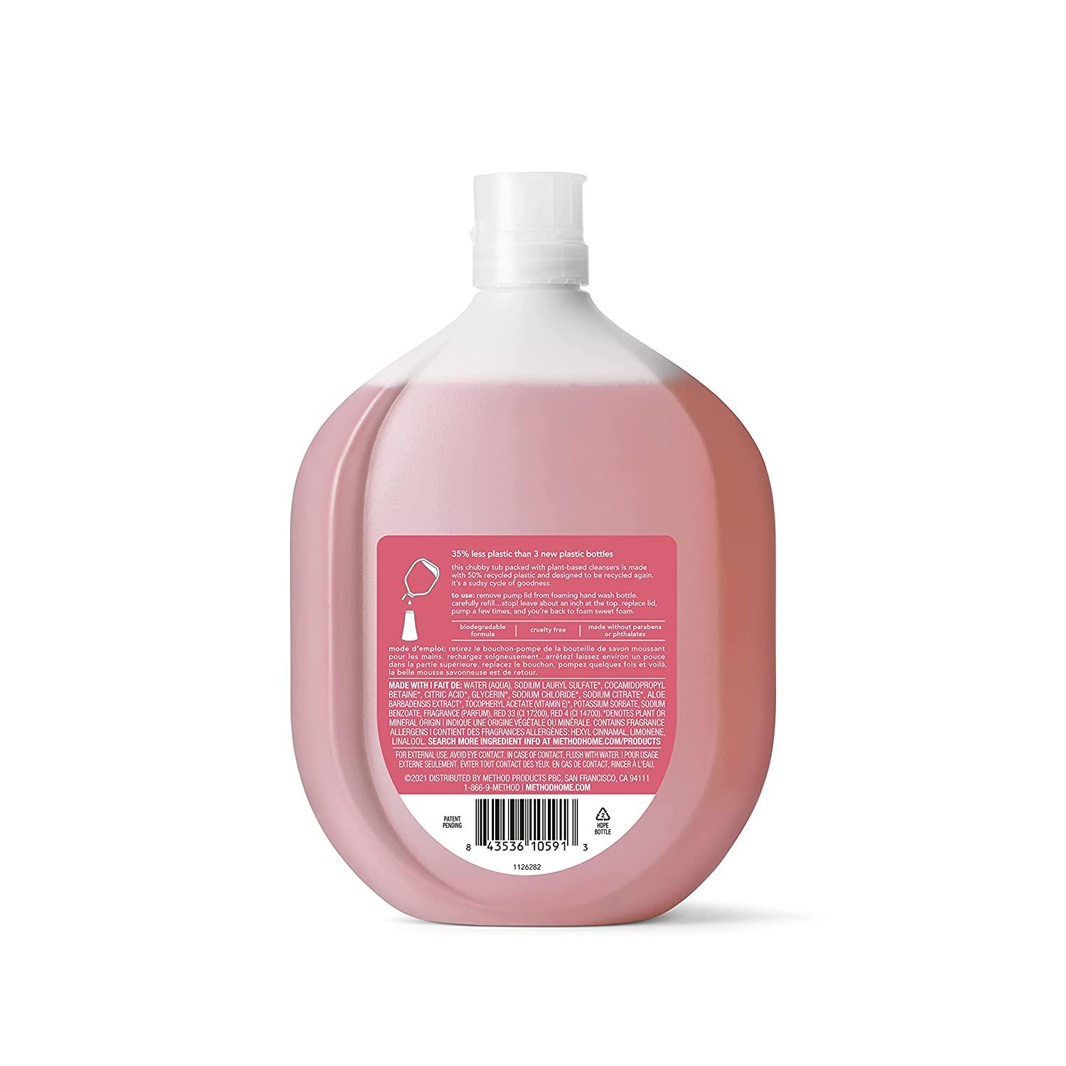 Method Foaming Hand Soap Refill, Pink Grapefruit, Recyclable Bottle, 28