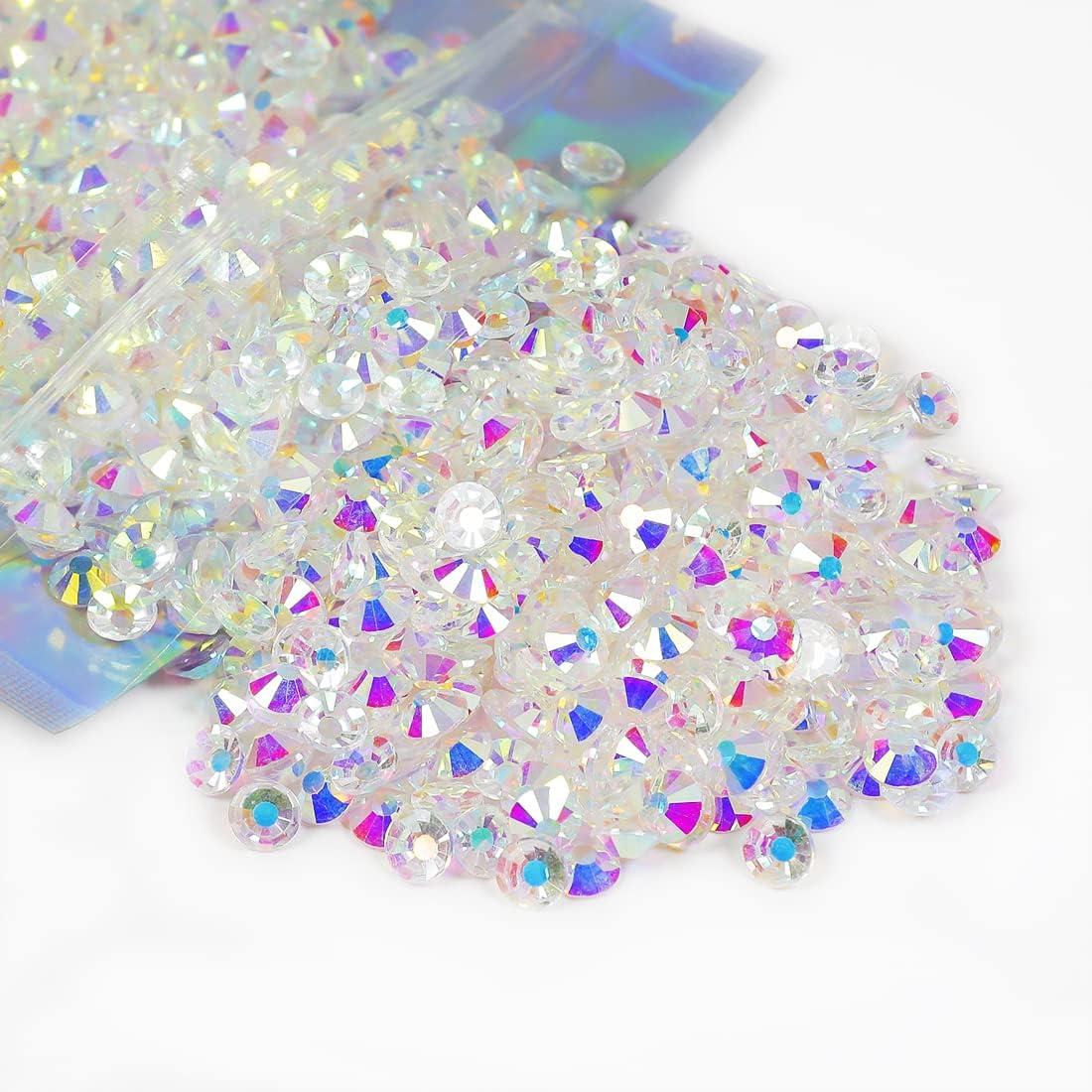 Genie Crystal SS20 Rainbow AB Rhinestones,2016 Pcs 5 mm Multi AB Color Rhinestone,Glue on Glass Gems Stones for Crafts,Shoes,Dress,Clothing,Makeup