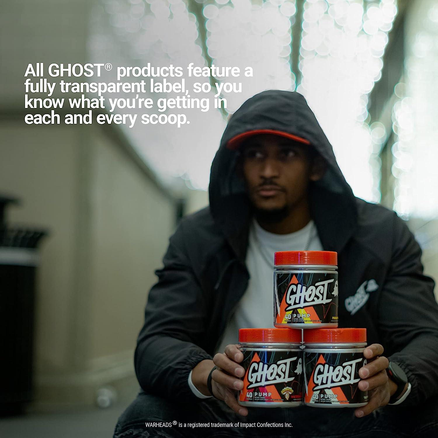 GHOST Pump Nitric Oxide Powder, Natty 40 Servings SugarFree & Stim