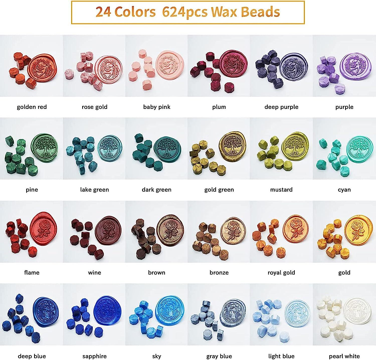 Sealing Wax Beads Kit Green Wax Seal Beads Set 3 Colors Star Shape