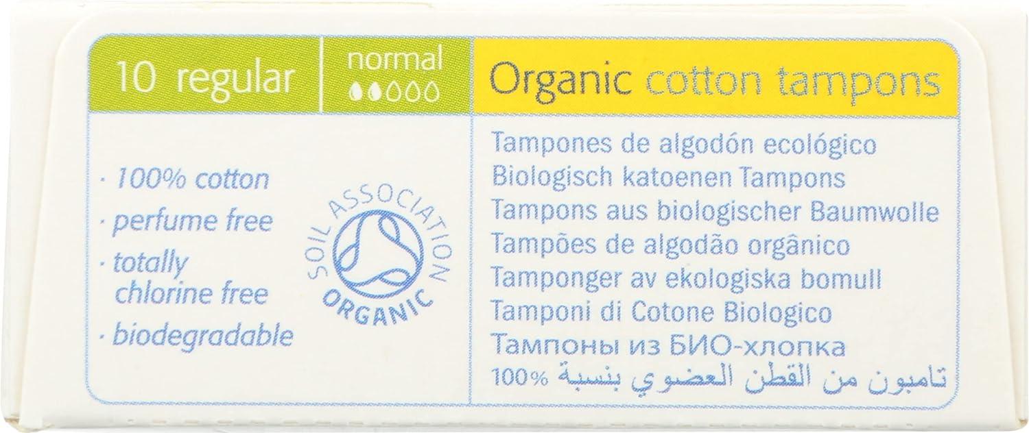 Natracare Tampon Regular Non Applicator 10 ct 10 Count