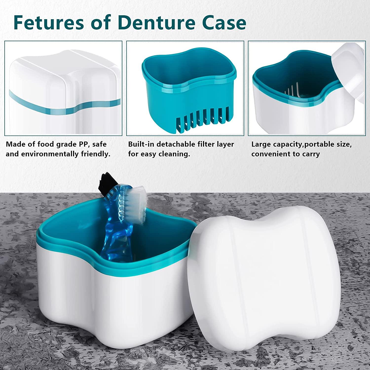 Scotte Denture Case,Dentures Box,Denture Brush Retainer Case,Denture
