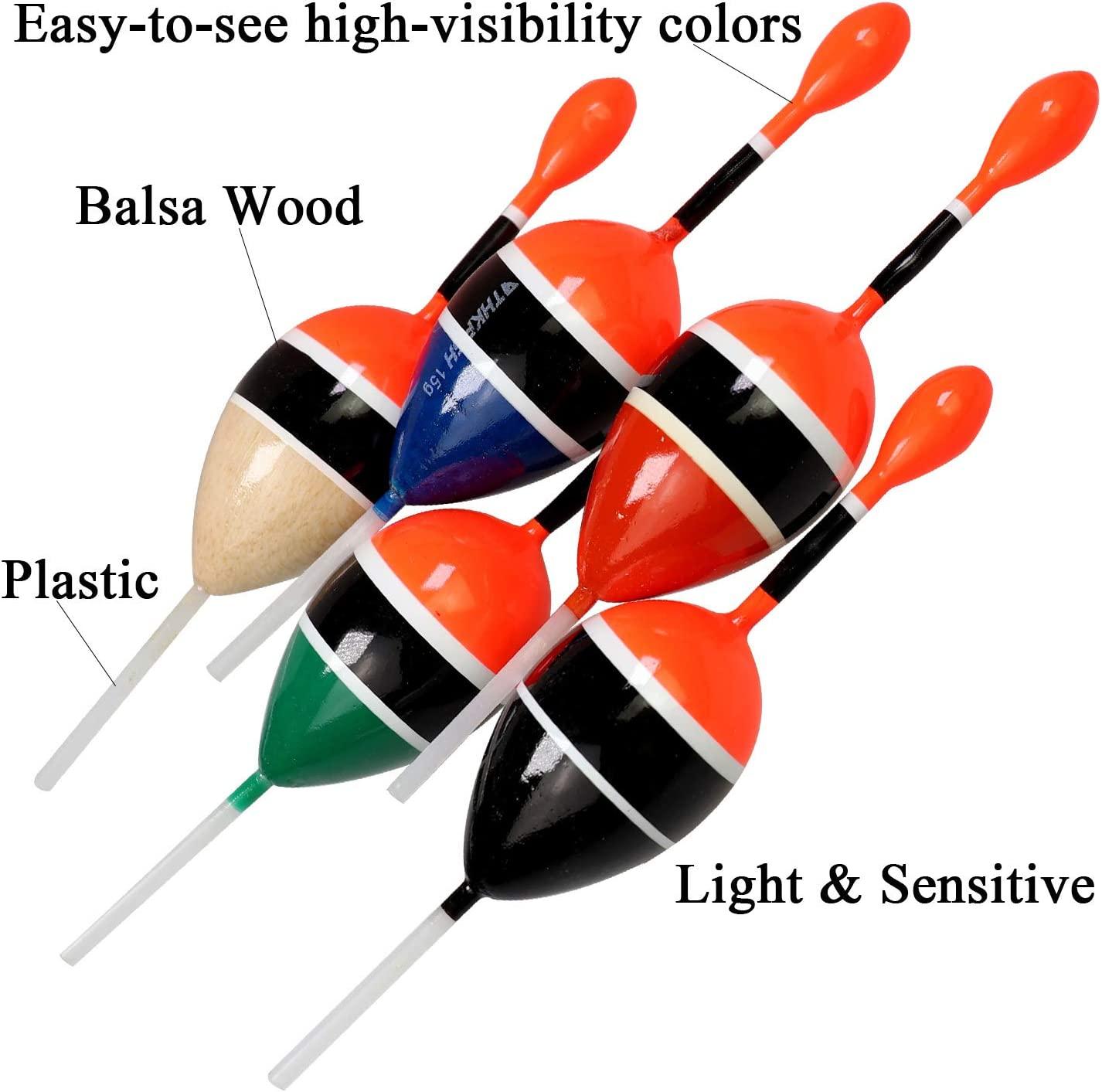 THKFISH Fishing Floats Bobbers Slide Floats Balsa Fishing Bobber Slip