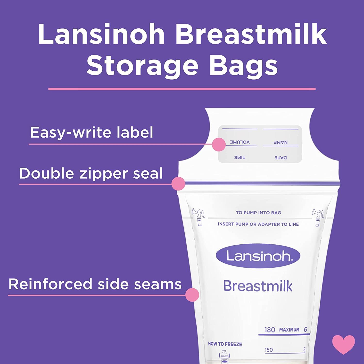 Lansinoh Breastmilk Storage Bags, 200 Count Value Pack, Easy to Use Milk  Storage Bags for Breastfeeding, Presterilized, Hygienically Doubled-Sealed