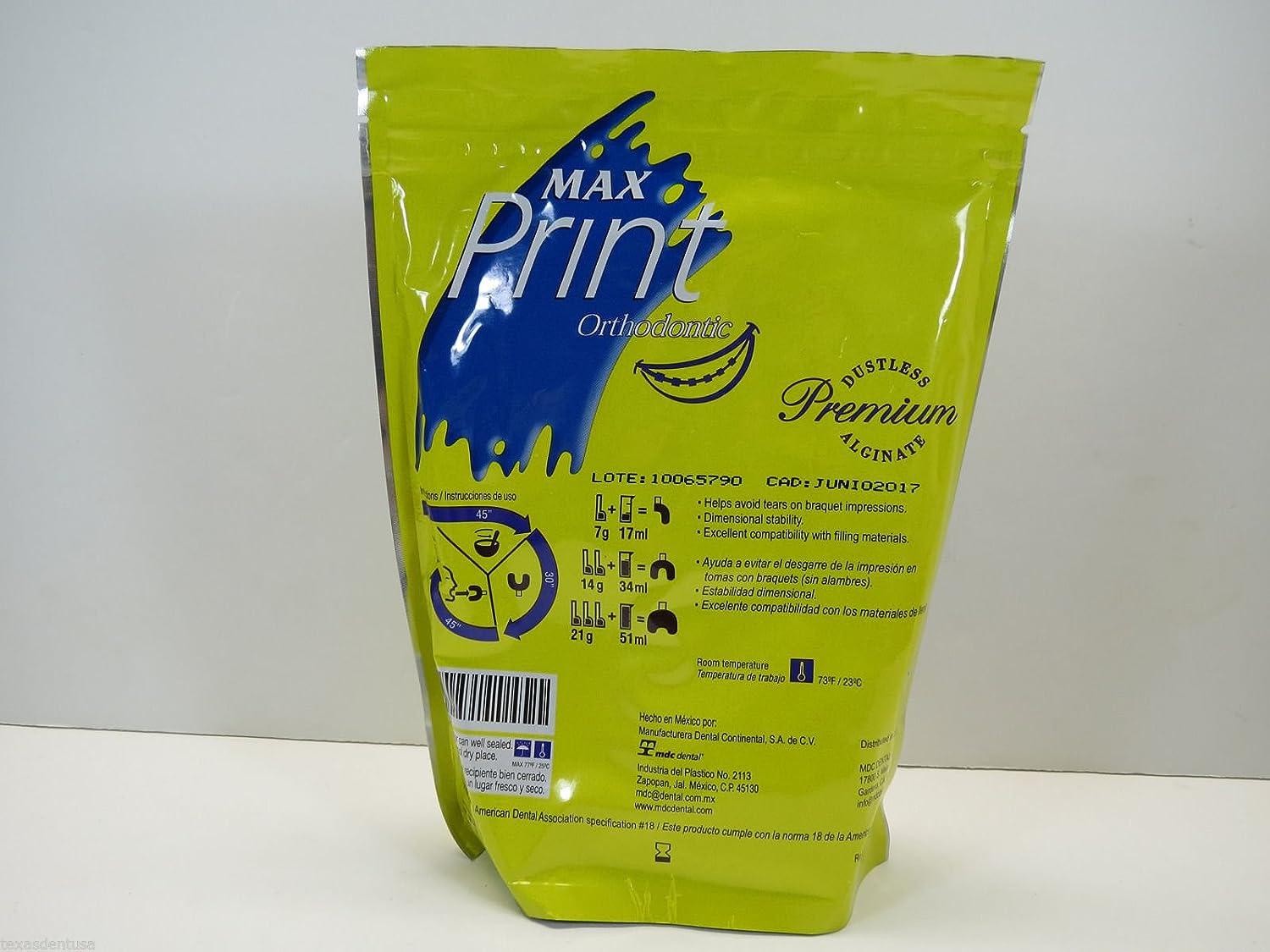 Alginate Maxi Print Orthodontic Premium Dustless 1 Lb Fast Set Type I
