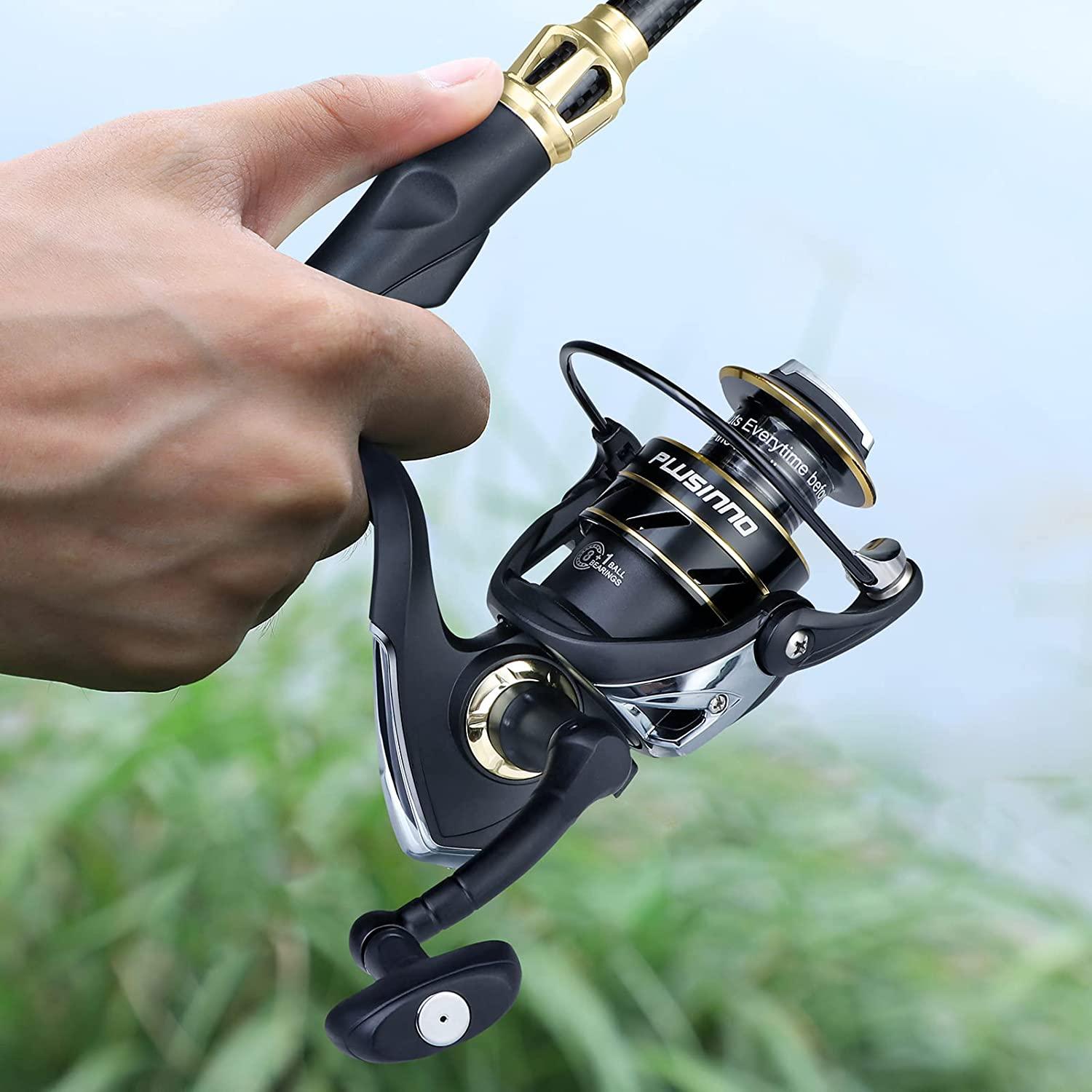 PLUSINNO Fishing Rod Reel Combos Carbon fiber Telescopic Fishing
