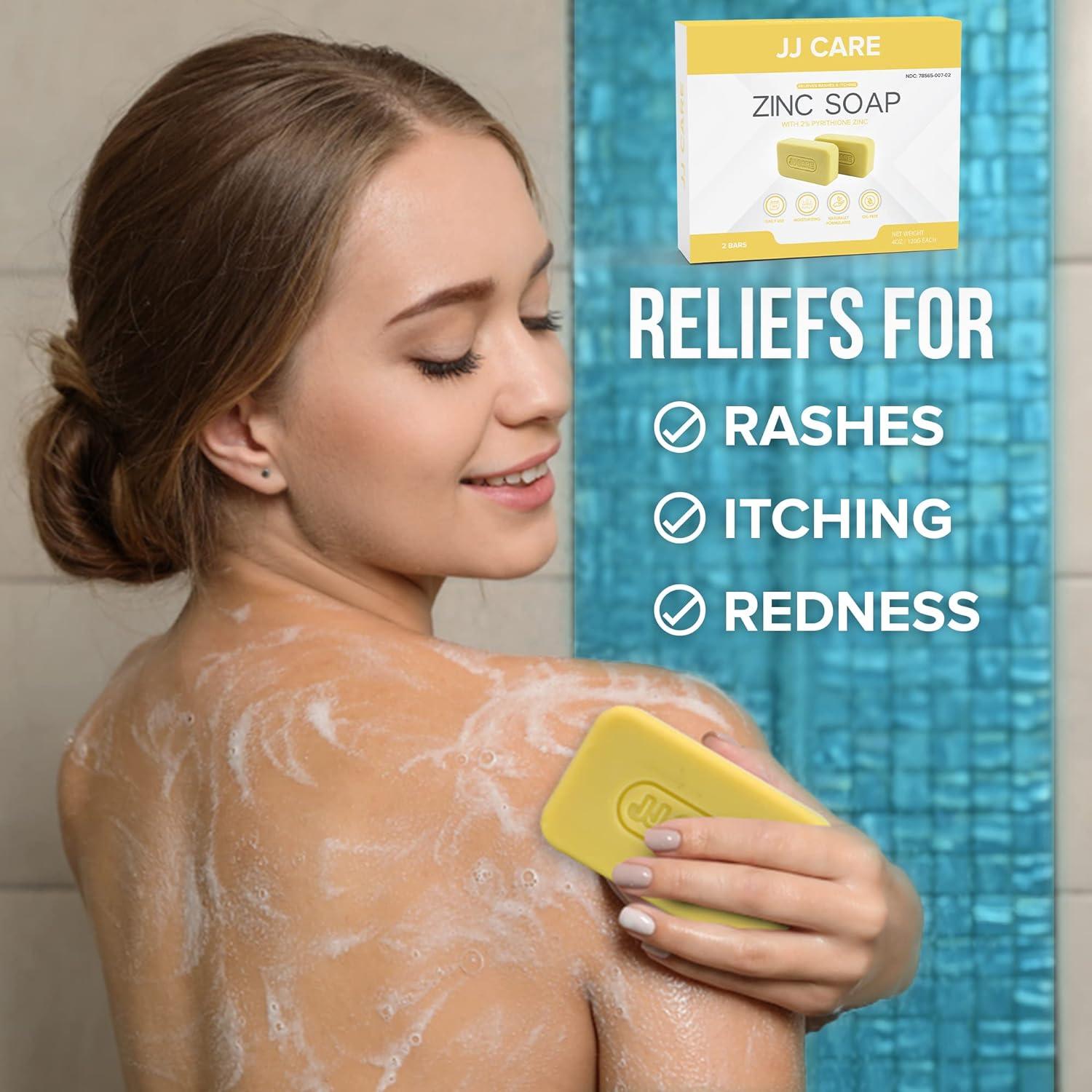 JJ CARE Zinc Soap 2 Zinc Pyrithione Bar Soap with Aloe Vera for