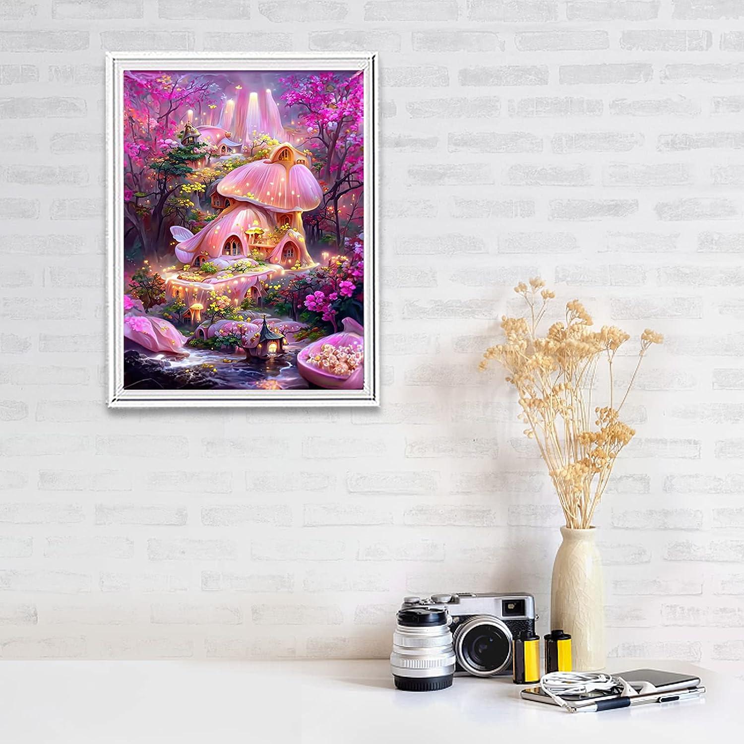 5D Diamond Painting Pink Mushroom House DIY Diamond Painting Kit