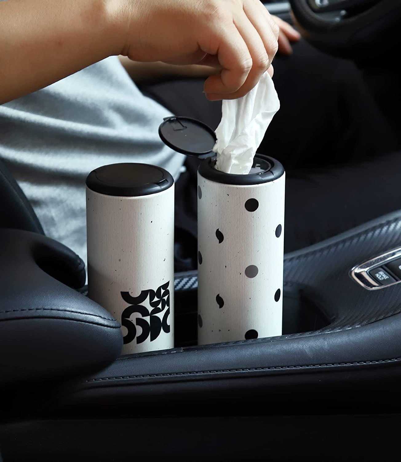 Car Tissue Holder with Facial Tissues Bulk - 4 PK Car Tissues Cylinder with  Cap, Tissue Holder for Car, Travel Tissues Perfect Fit for Car Cup Holder,  Refill Car Tissue Box Round Container