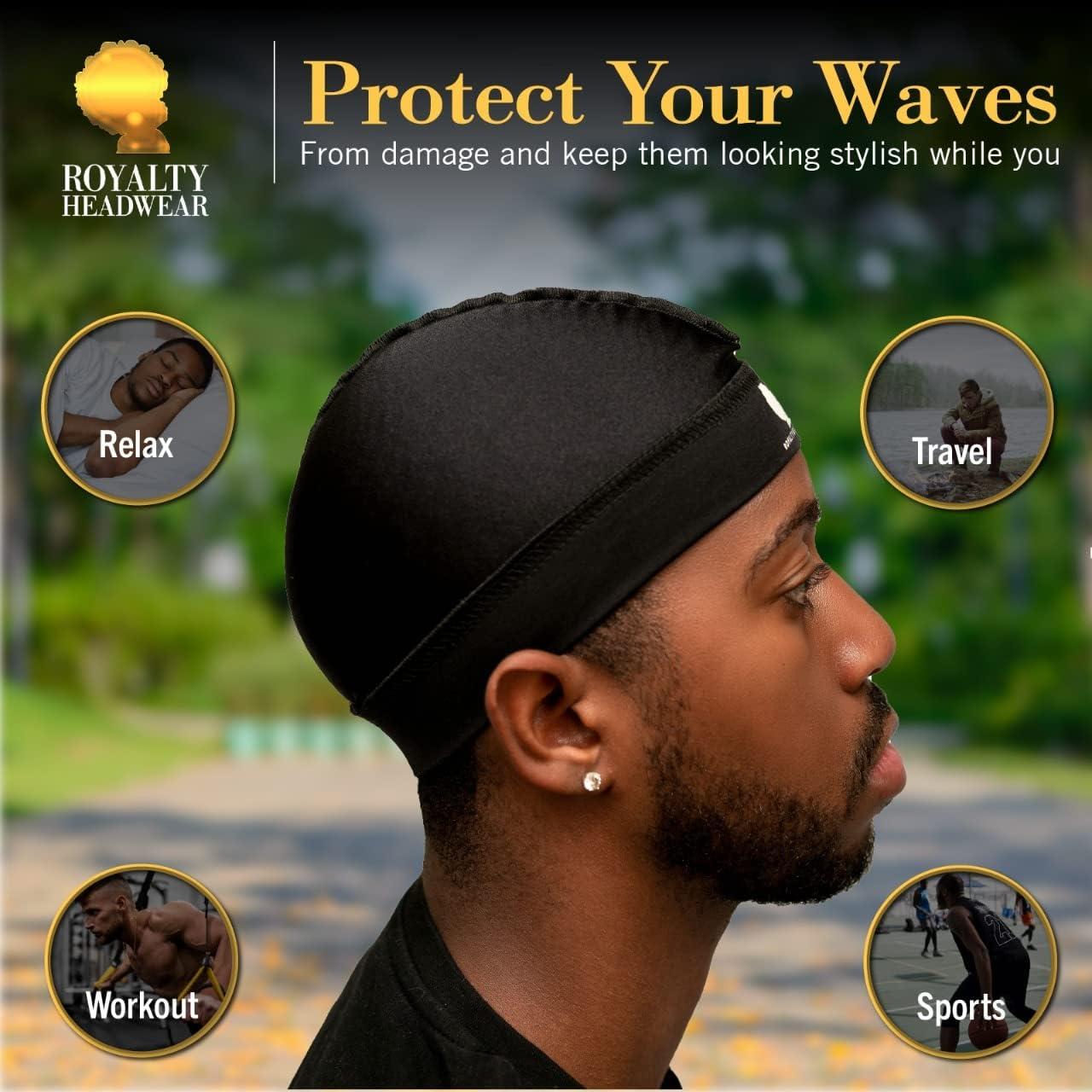  Royalty Headwear Premium Wave Cap, The Best Wave Cap for for  360, 540, and 720 Waves (Black) : Clothing, Shoes & Jewelry