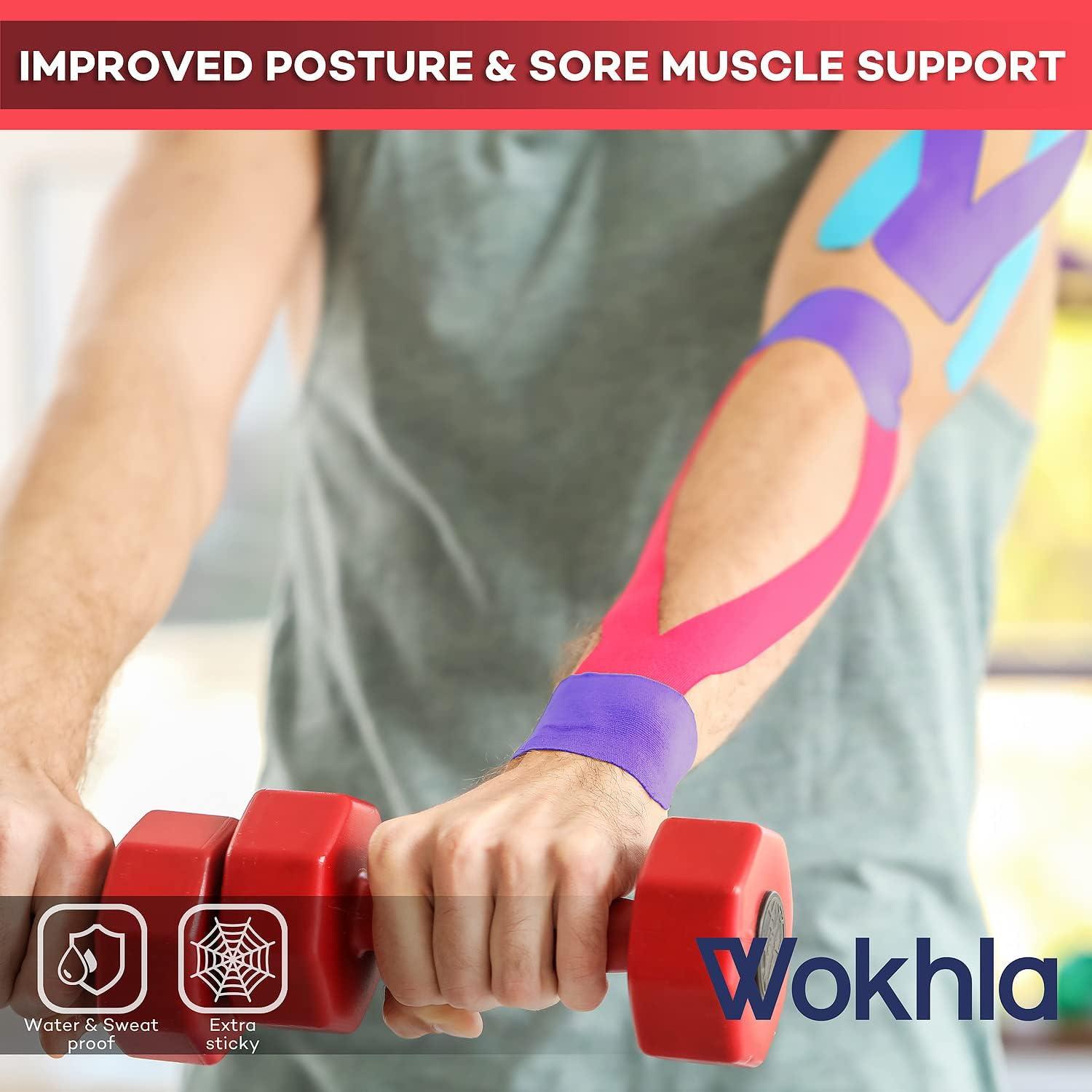 Red Kinesiology Tapes Waterproof Latex Free Muscle & Physio Tape 5M