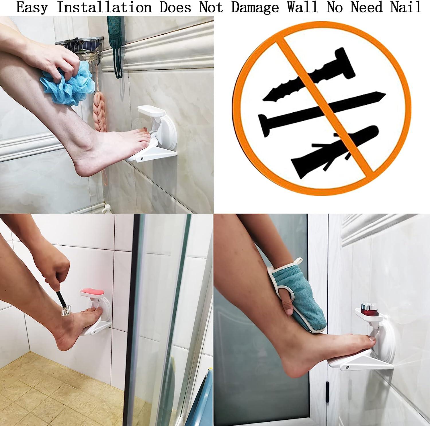 Shower Foot Rest,Shower Foot Rest for Shaving Legs Upgrade Attach Soap