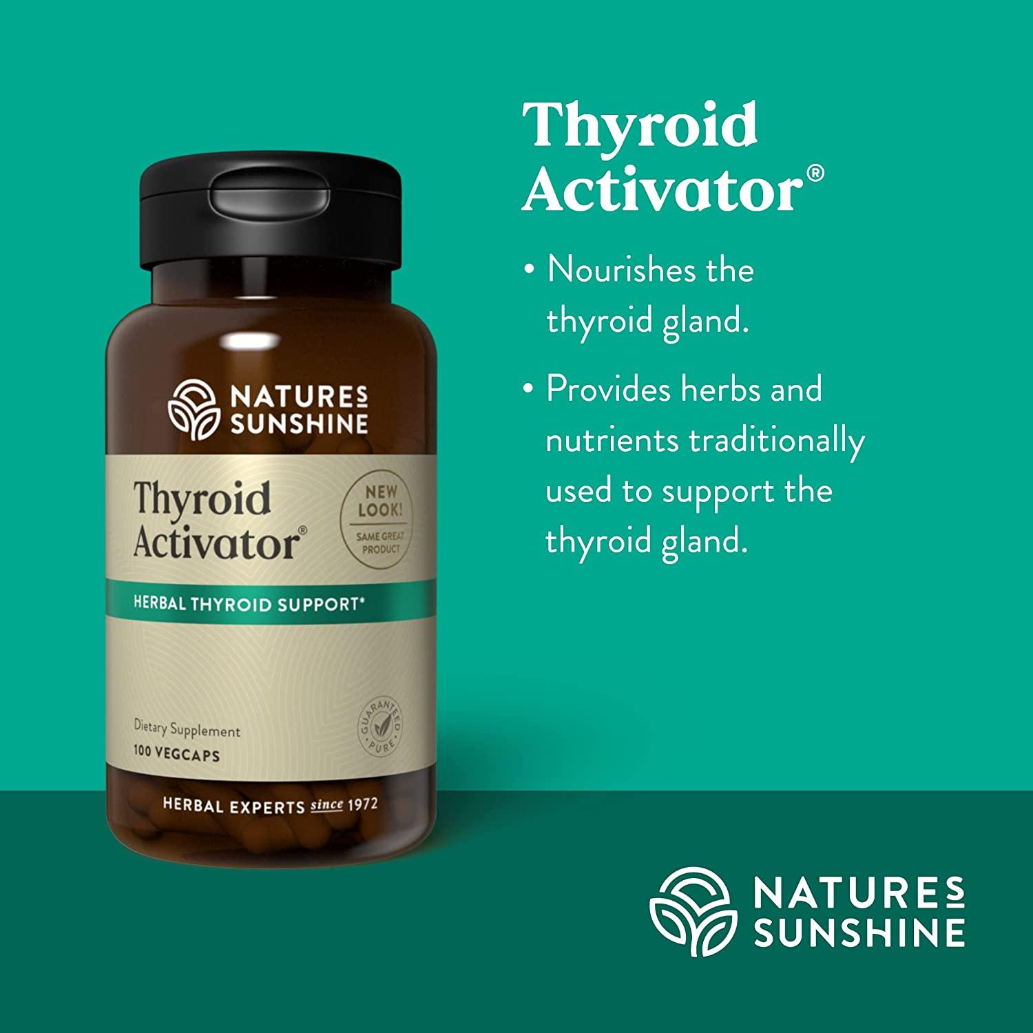 Nature's Sunshine Thyroid Activator 100 Capsules Support Thyroid Health