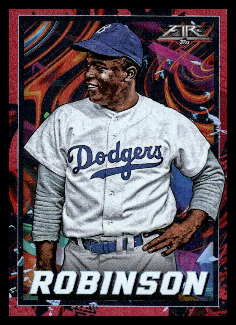 2022 Topps Fire Flame #174 Jackie Robinson NM-MT Brooklyn Dodgers Baseball  Trading Card