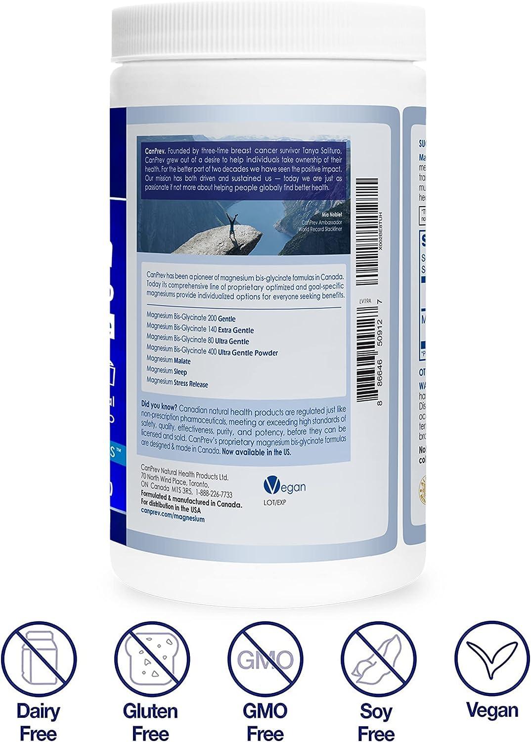CanPrev 240g Magnesium Bisglycinate Powder 400mg Ultra Gentle