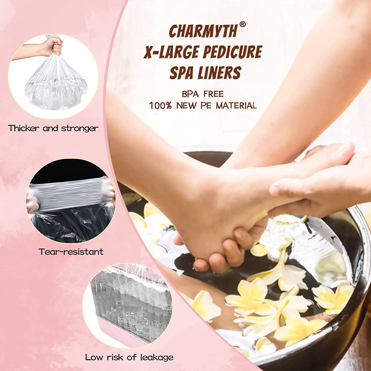 Charmyth XL Disposable Pedi Guard Bath Liners Spa Footsie Clear