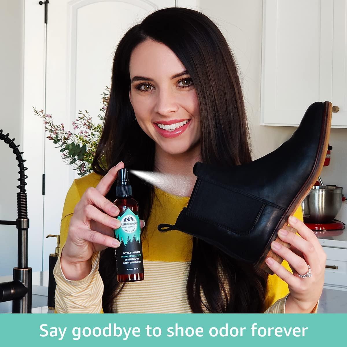 Lumi Outdoors Natural Shoe Deodorizer Spray Extra Strength Eucalyptus