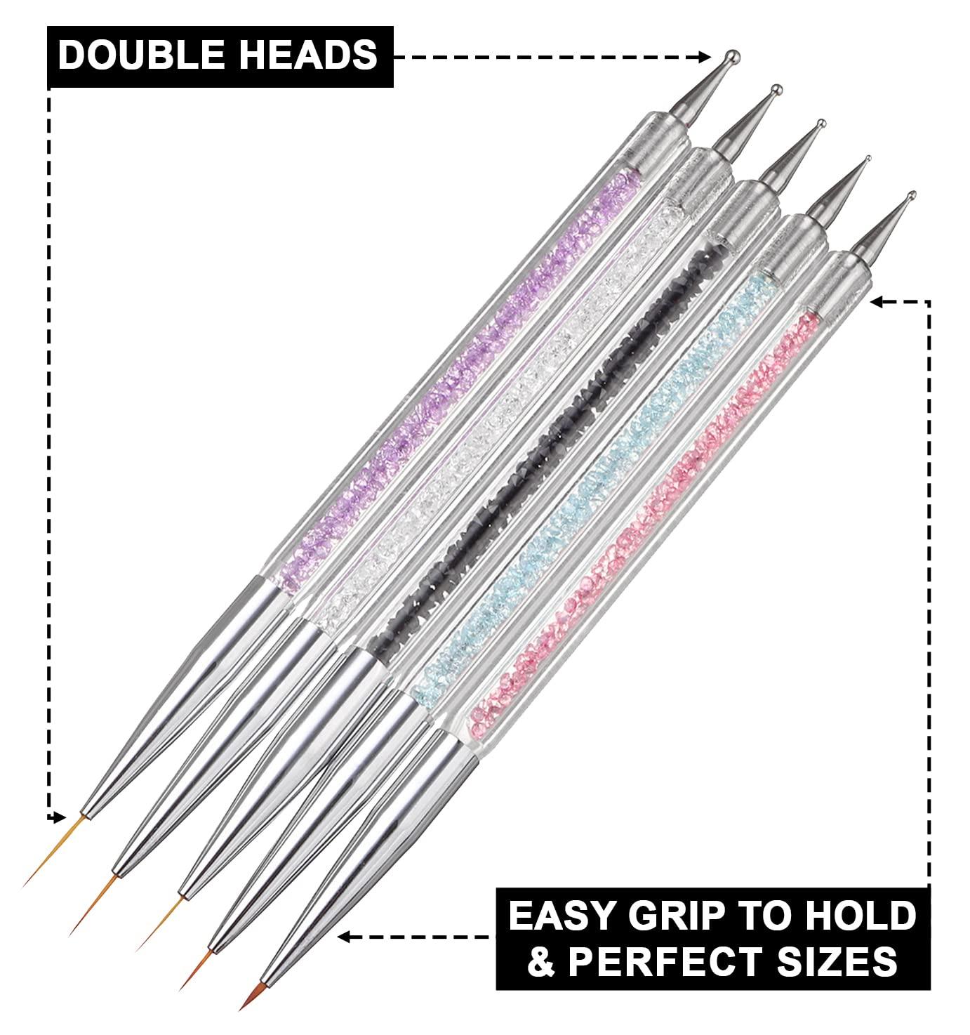 5PCS Dotting Tools Set for Nail Art Embossing Stylus for Painting Acrylic  Screw Rod Double-Head Point Drill Pen - AliExpress