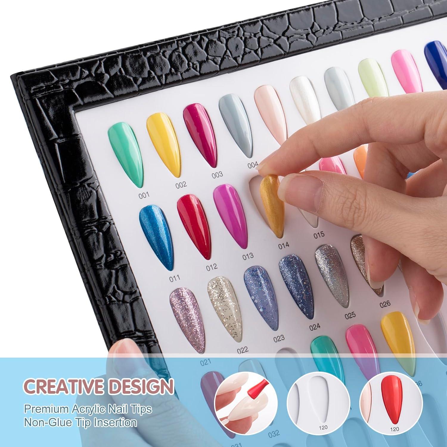 Detachable Nail Chart Display Book Try Out a Color on Nails Professional  120 Colors Nail Polish Sample Display Book with Tips - AliExpress
