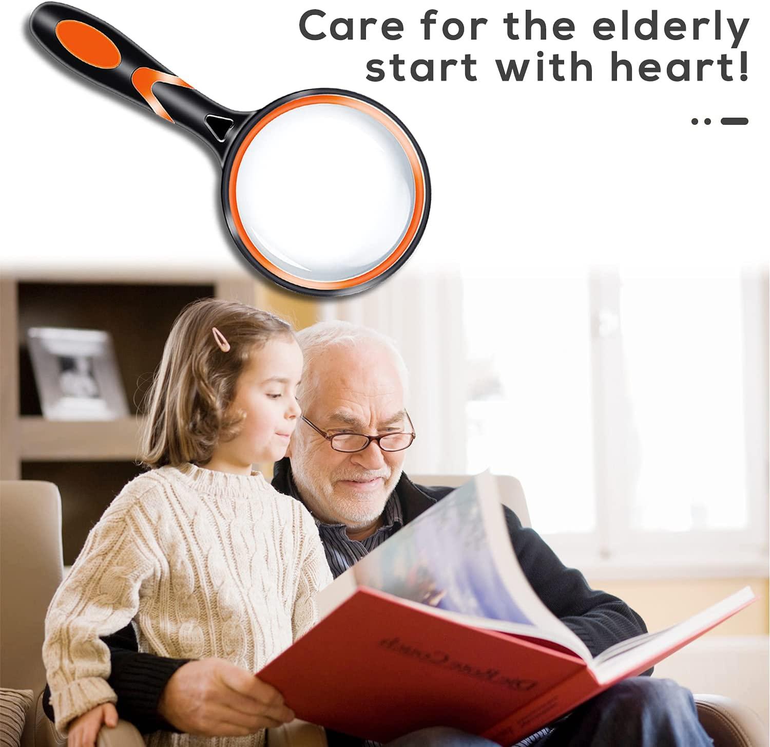 Handheld Magnifier, Reading Magnifier Small Magnifying Glass Magnifying Glass for Books for Elderly to Read Newspapers