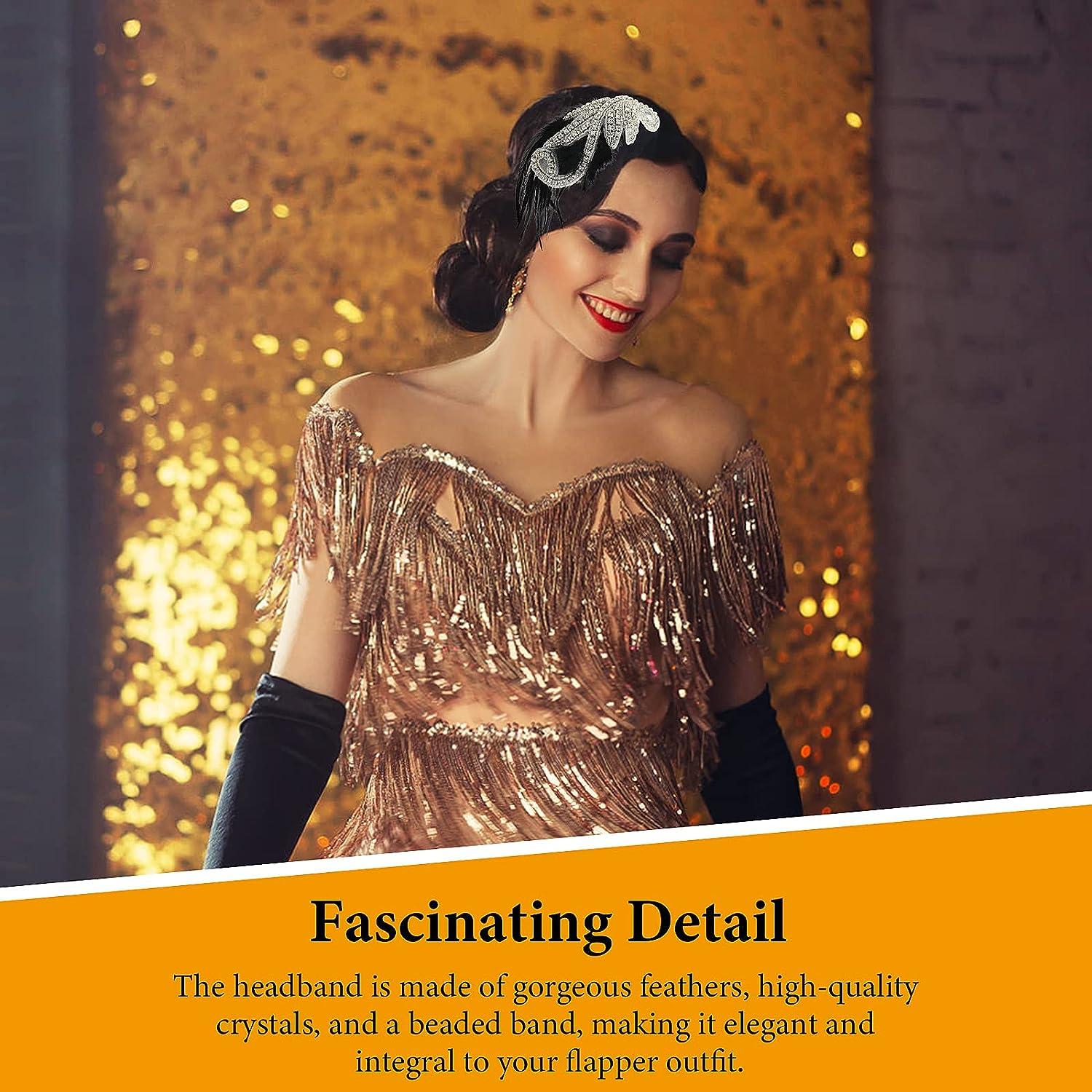 Sibba 1920s Flapper Headband Gatsby Headpiece Accessories Women's