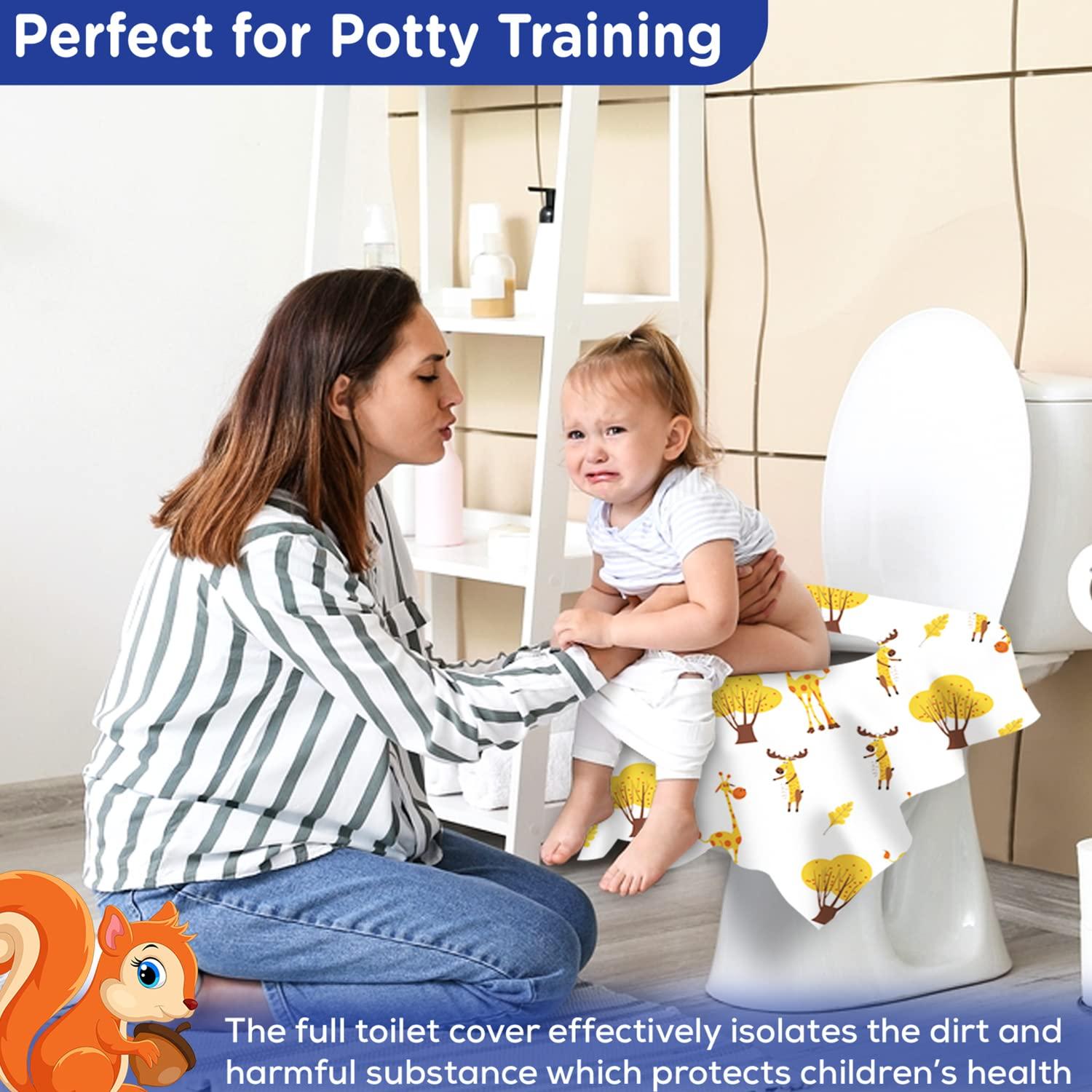 Sawanork 50 Pcs Flushable Paper Toilet Seat Covers For Adults And Kids