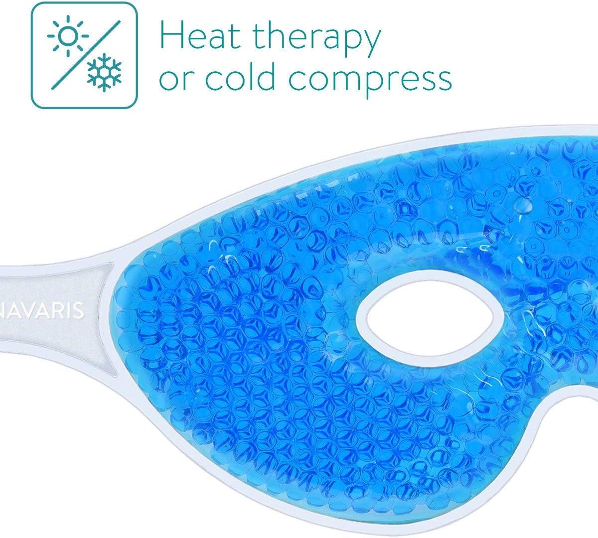 Navaris Set of 2 Gel Eye Masks 2x Reusable Eye Masks for Hot/Cold Use