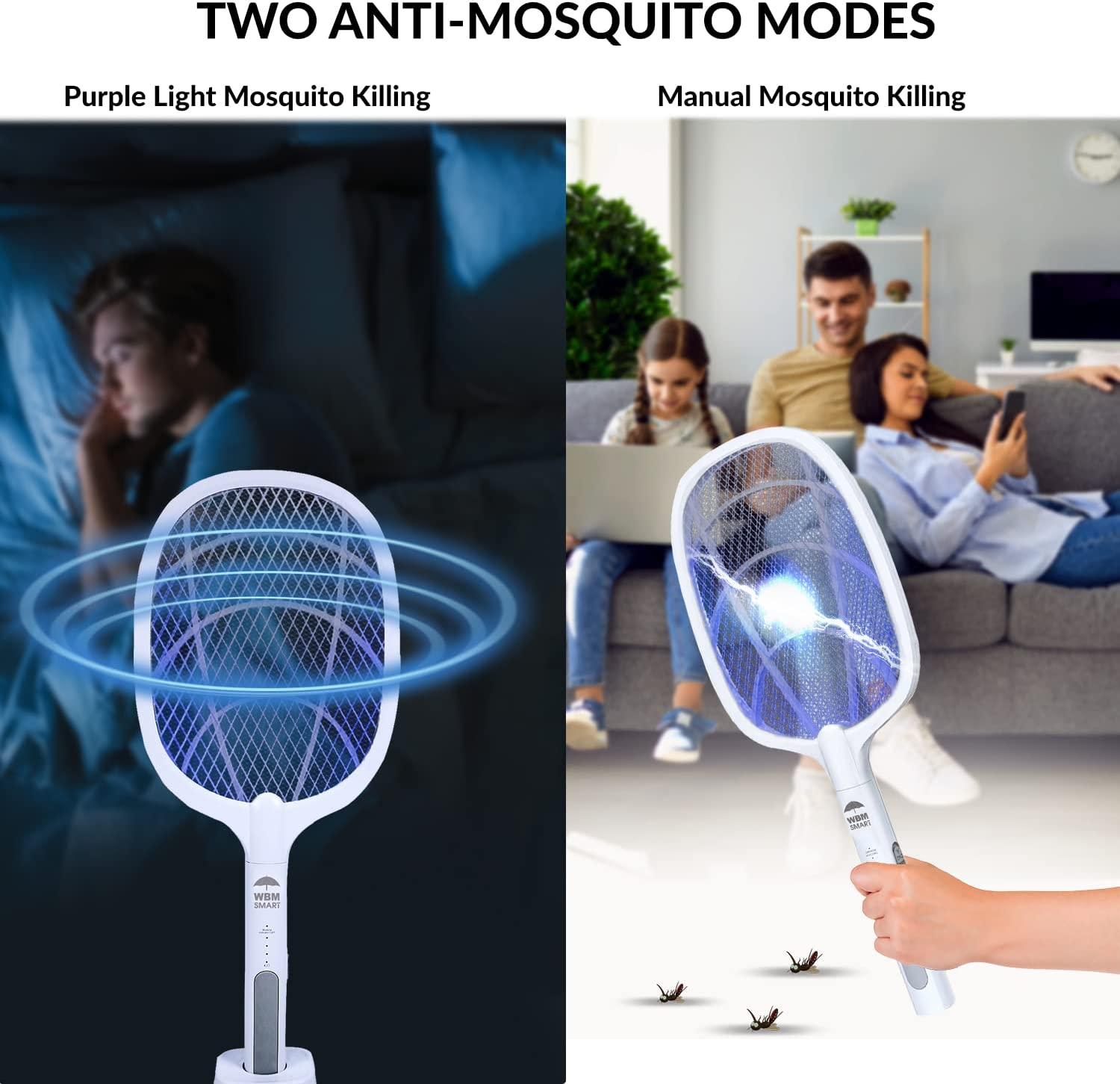 WBM SMART 7 in. White 2-in-1 Rechargeable Bug Zapper, Mosquito