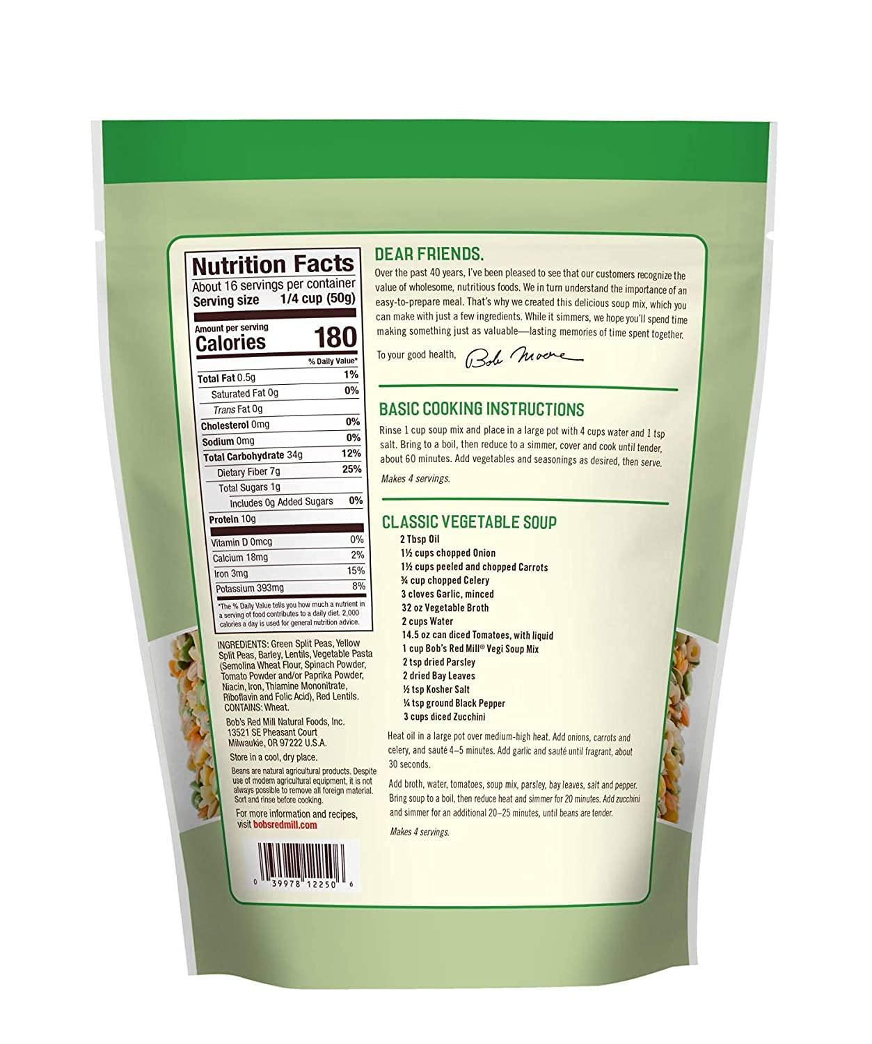 Bob's Red Mill Vegetable Soup Mix, 28 Oz 1.75 Pound (Pack of 1)