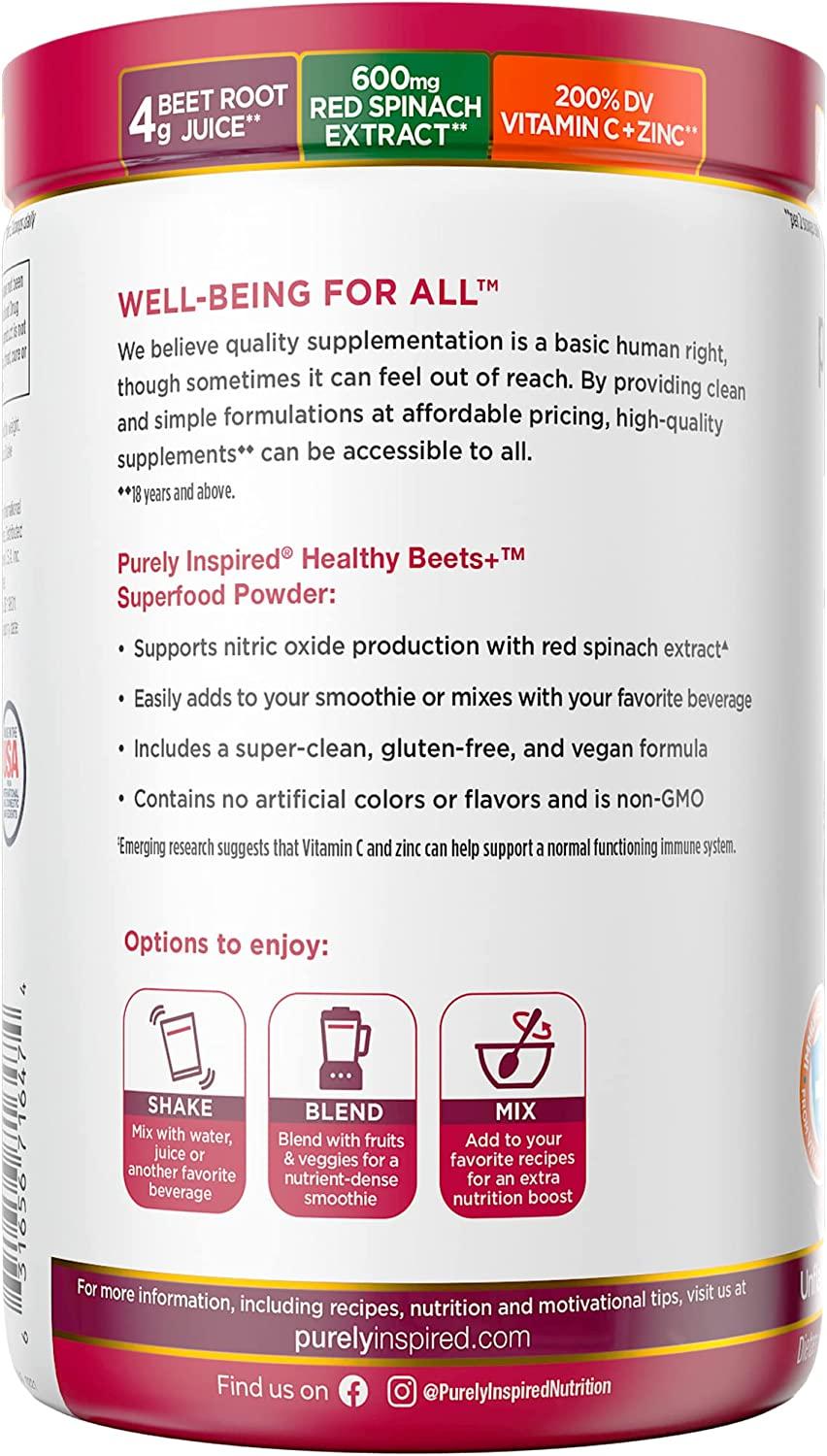 Beet Root Powder Purely Inspired Healthy Beets + Superfood Powder