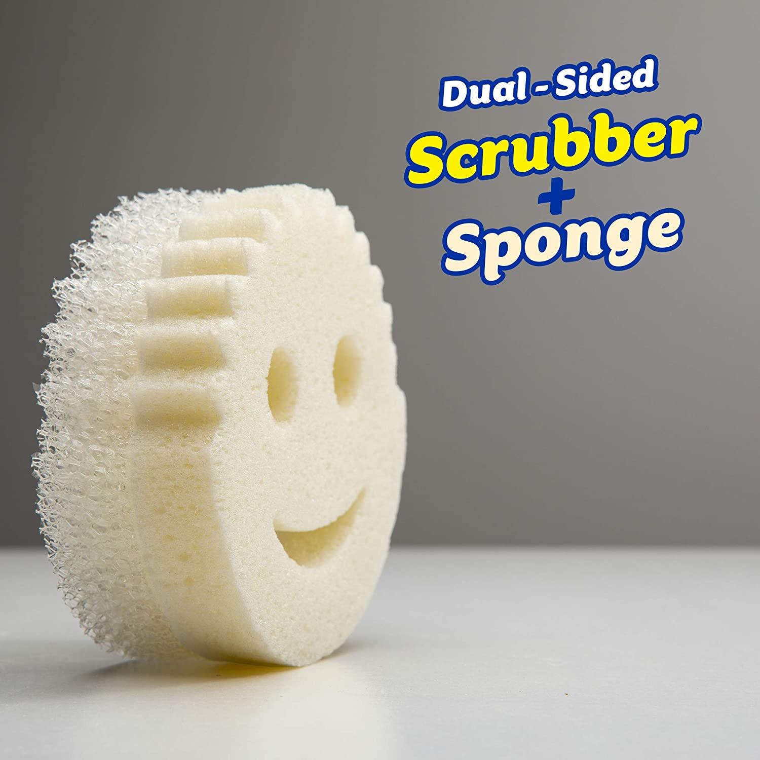 Scrub Daddy Dual-Sided Sponge and Scrubber- Scrub Mommy Dye Free -  Scratch-Free Scrubber for Dishes and Home, Odor Resistant, Soft in Warm  Water, Firm in Cold, Dishwasher Safe, 1ct (Pack of 2)