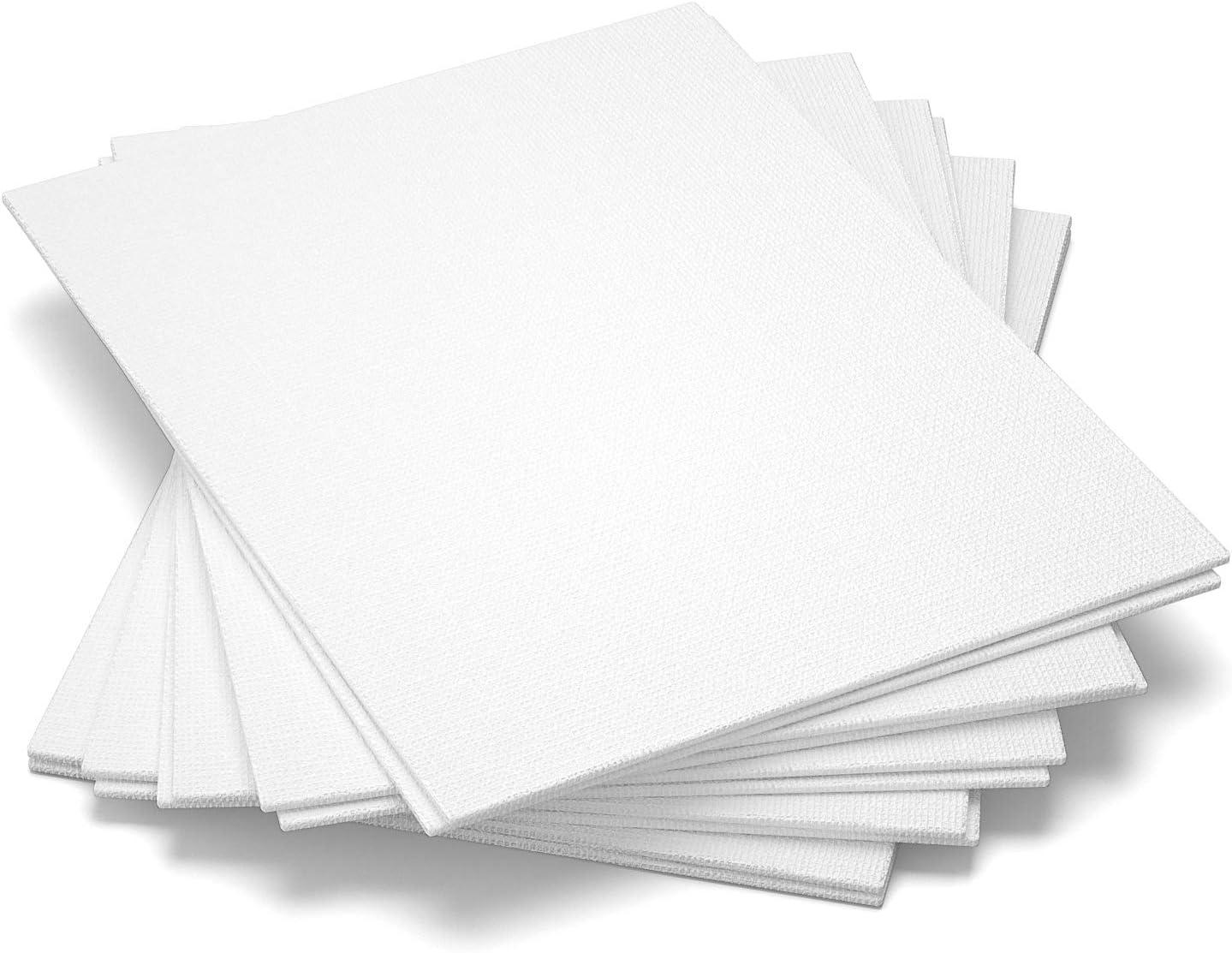 GOTIDEAL Stretched Canvas, Multi Pack 4x4, 5x7, 8x10,9x12, 11x14 Set  of 10, Primed White - 100% Cotton Artist Canvas Boards for Painting,  Acrylic