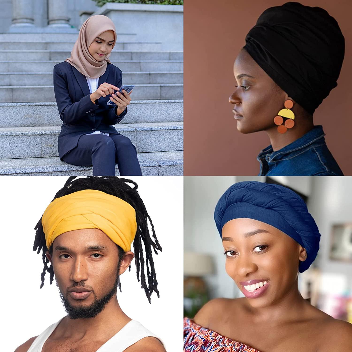 6 Pieces Stretch Head Wrap Hair Scarf Jersey Turban Knit Headwraps Urban Hair  Wrap Solid Color Ultra Soft Extra Long Breathable Headband for Black Women  Caramel/Ginger Gold/Army Green/Black/Light Navy/Camel
