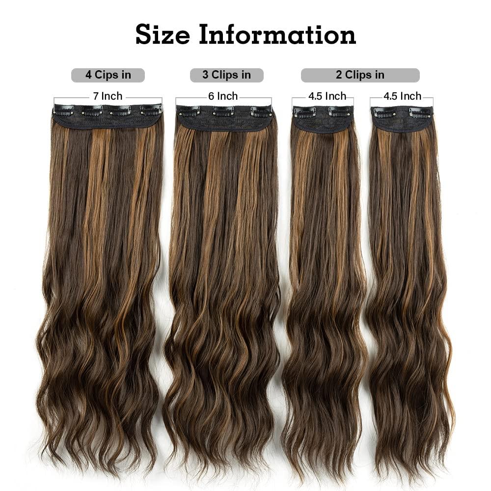  Clip In Hair Extensions 24 Curly Hair Extensions Water Wave  Clip In Hair Extensions Clips Long Hairpieces Synthetic Invisible Hair  Extensions (1B#) : Beauty & Personal Care