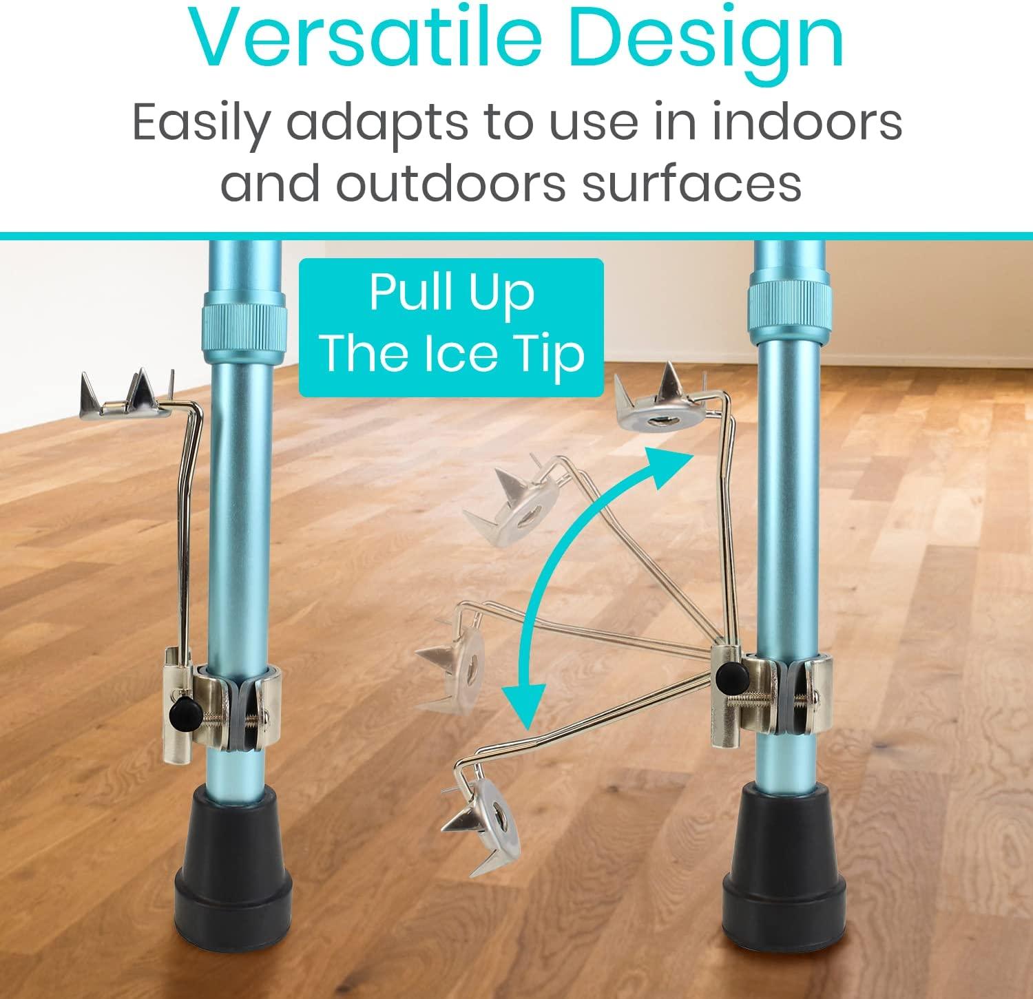 Vive Cane Tips for Ice All Terrain Heavy Duty (2 Pack) Metal