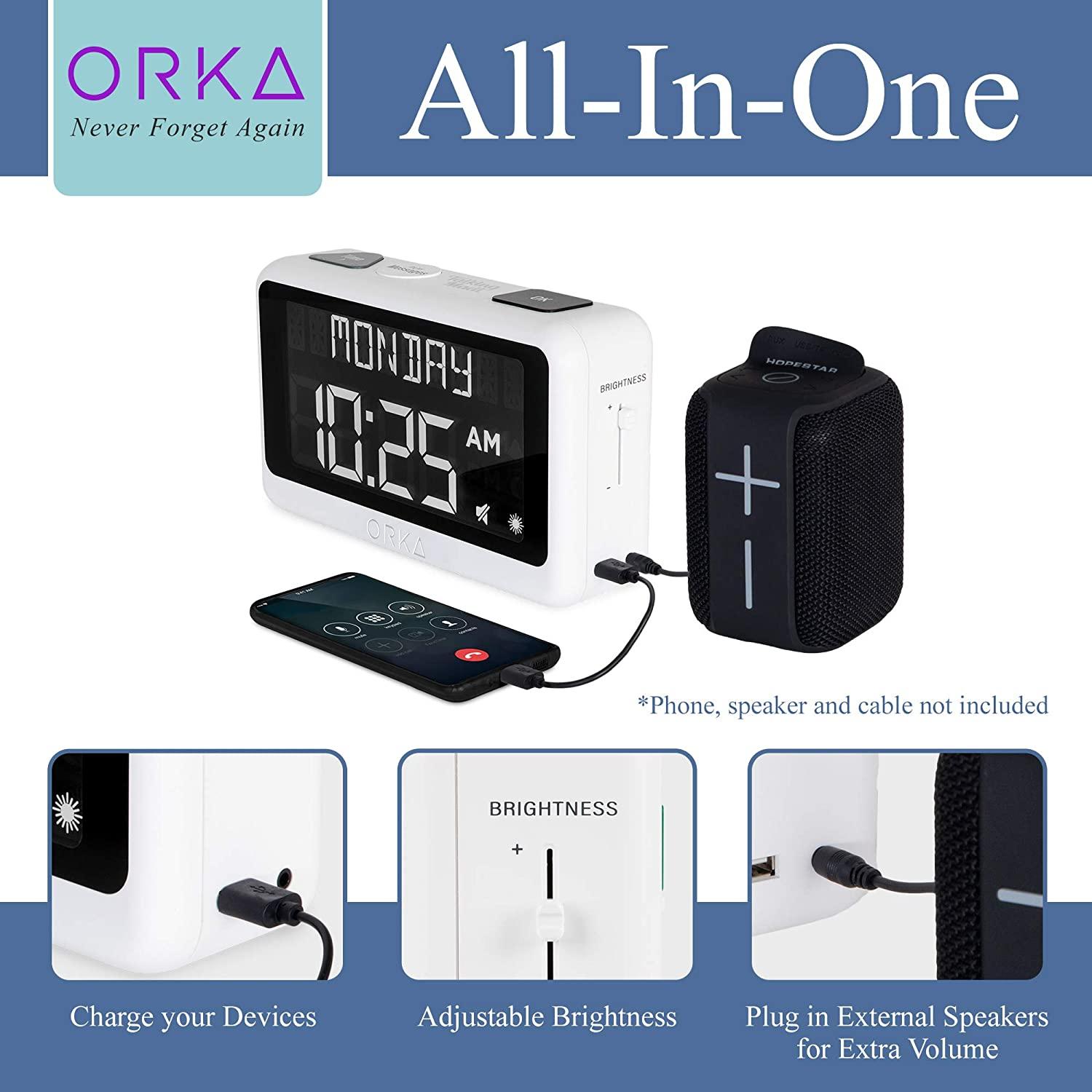 ORKA Talking Clock for Elderly Seniors, Medication Pill Reminder
