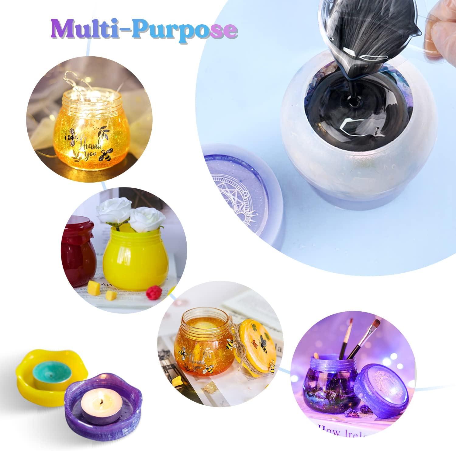Jar Resin Molds Silicone, Pudding Jar Resin Molds with Lid, Epoxy Molds  Silicone for Storage Bottle,Candle Holder,Candy Container, Epoxy Resin  Casting Craft,Flower Pot, Gifts 