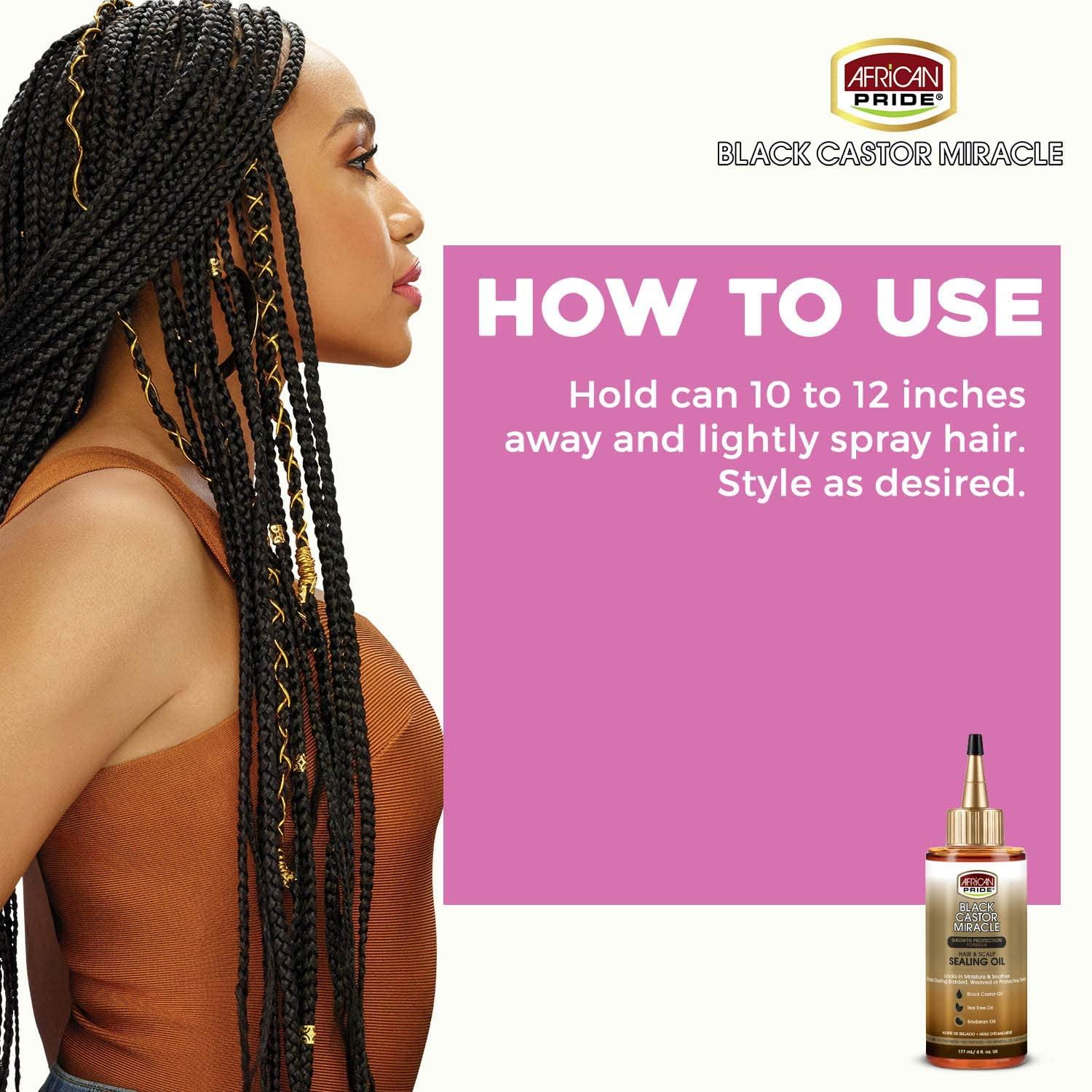 African Pride Black Castor Miracle Hair & Scalp Sealing Oil 6 oz