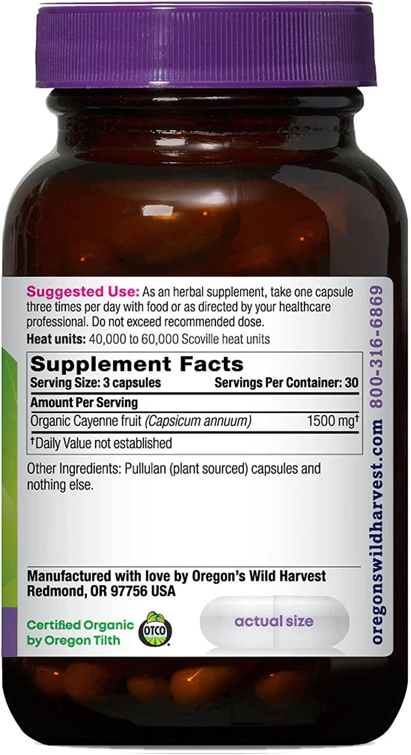 Oregon's Wild Harvest Non-GMO Cayenne Capsules, Organic ...