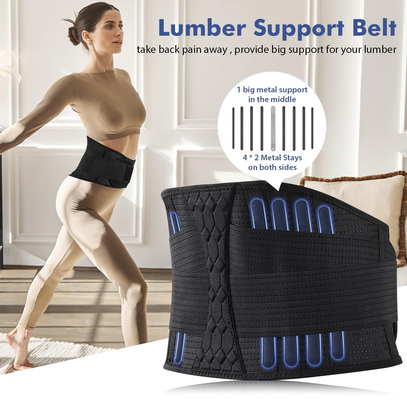 Racbeuk Lumbar Support Belt Lower Back Brace for Lifting Herniated