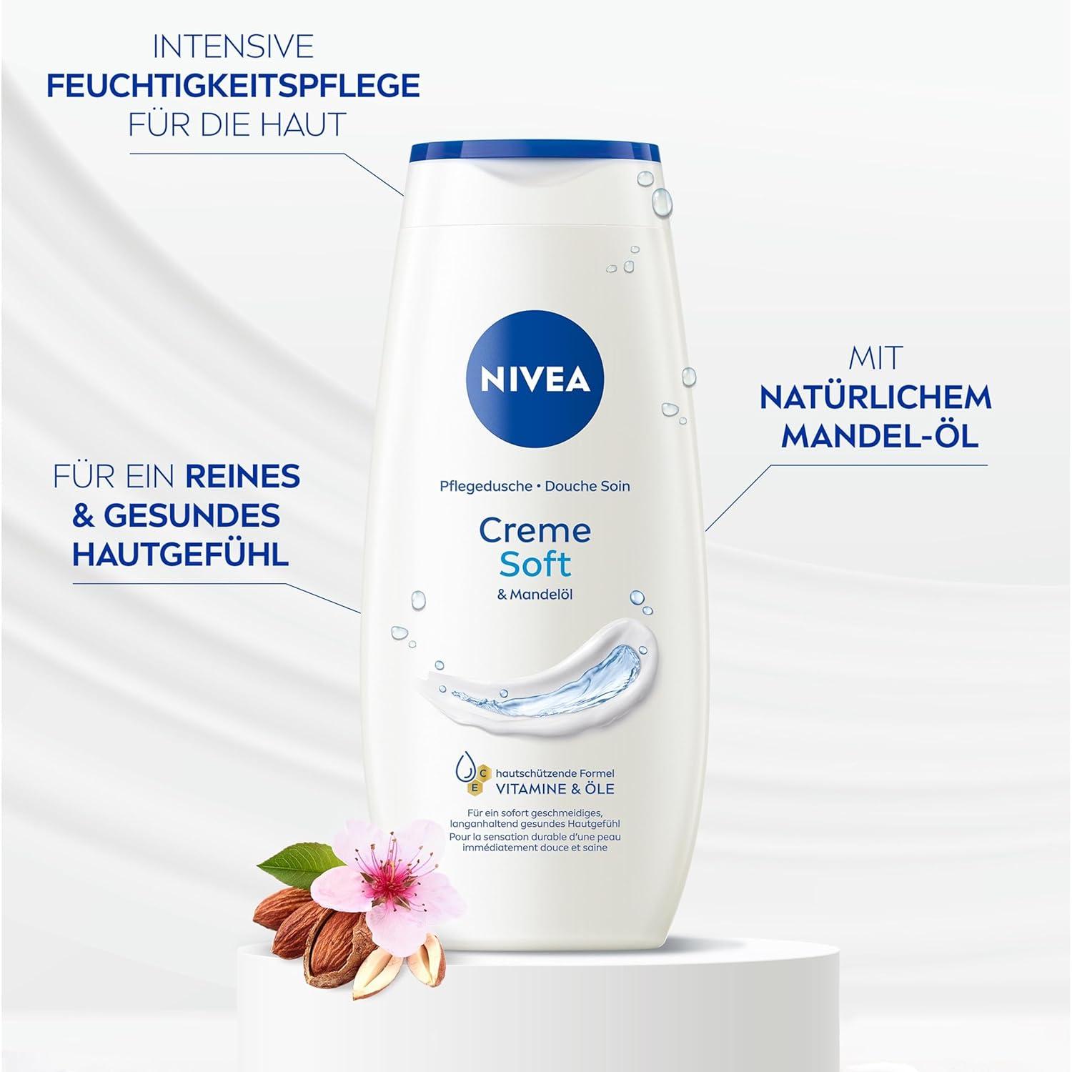 NIVEA Creme Soft Shower Gel 250ml - Moisturizing Body Wash New Version  International Shipping